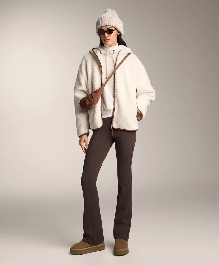 Faux-Shearling Jacket with Hood Faux-Shearling Jacket with Hood
