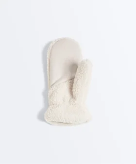 Faux-Shearling Mittens with Cord Faux-Shearling Mittens with Cord
