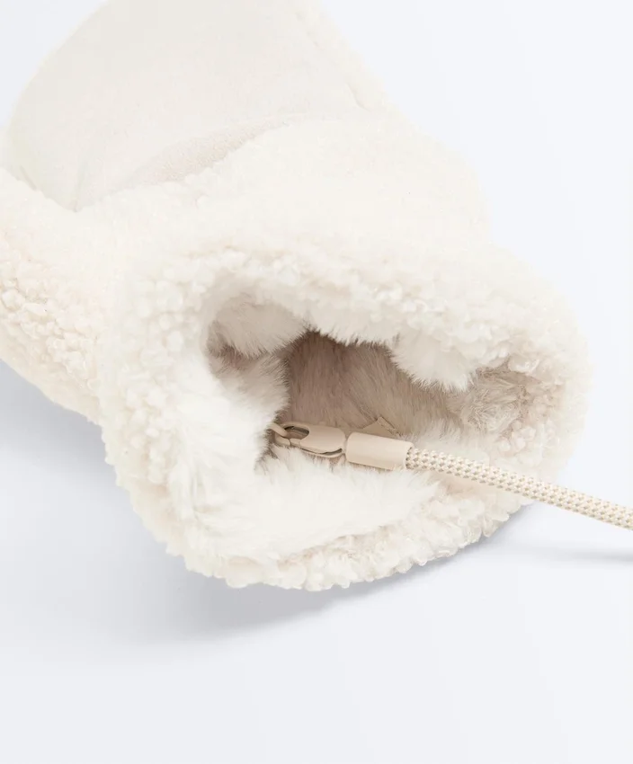 Faux-Shearling Mittens with Cord Faux-Shearling Mittens with Cord