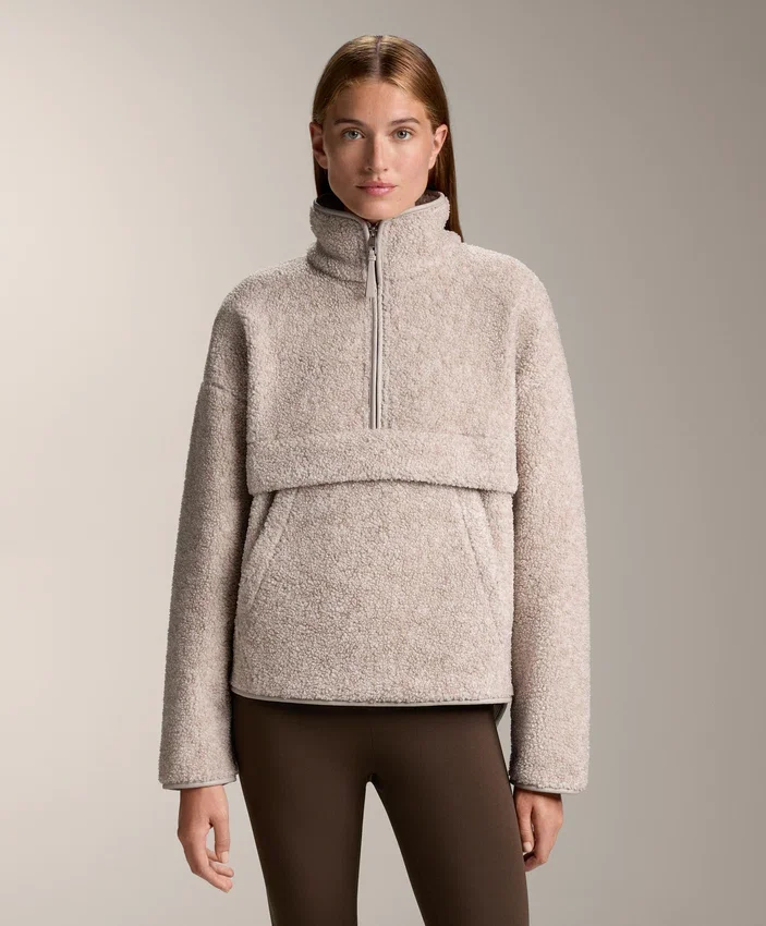Faux-Shearling Sweatshirt with Front Pocket Faux-Shearling Sweatshirt with Front Pocket