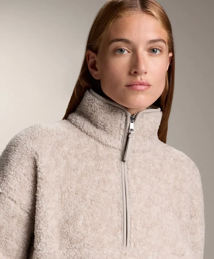 Faux-Shearling Sweatshirt with Front Pocket Faux-Shearling Sweatshirt with Front Pocket
