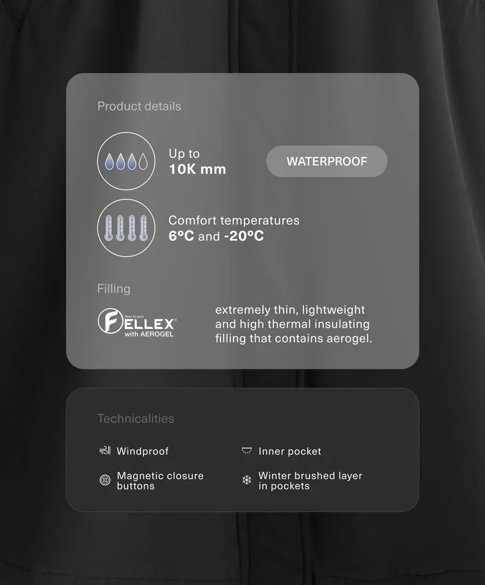 Fellex® with Aerogel 10K Waterproof Long Padded Jacket Fellex® with Aerogel 10K Waterproof Long Padded Jacket
