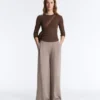 Fitted Long Sleeve Rib T-Shirt with Cotton and Modal Fitted Long Sleeve Rib T-Shirt with Cotton and Modal