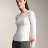 Fitted Long Sleeve Rib T-Shirt with Cotton and Modal Fitted Long Sleeve Rib T-Shirt with Cotton and Modal