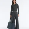 Fitted Long Sleeve Rib T-Shirt with Cotton and Modal Fitted Long Sleeve Rib T-Shirt with Cotton and Modal