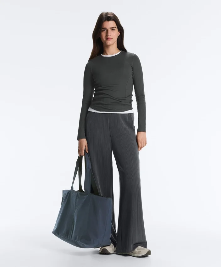 Fitted Long Sleeve Rib T-Shirt with Cotton and Modal Fitted Long Sleeve Rib T-Shirt with Cotton and Modal
