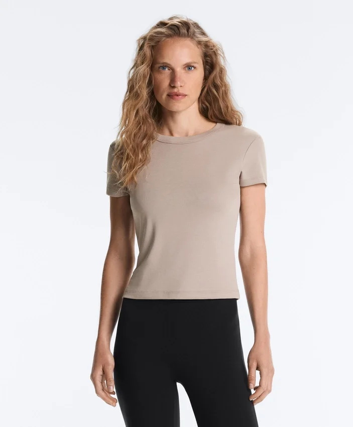 Fitted Modal Rib Short-Sleeve T-Shirt Fitted Modal Rib Short-Sleeve T-Shirt