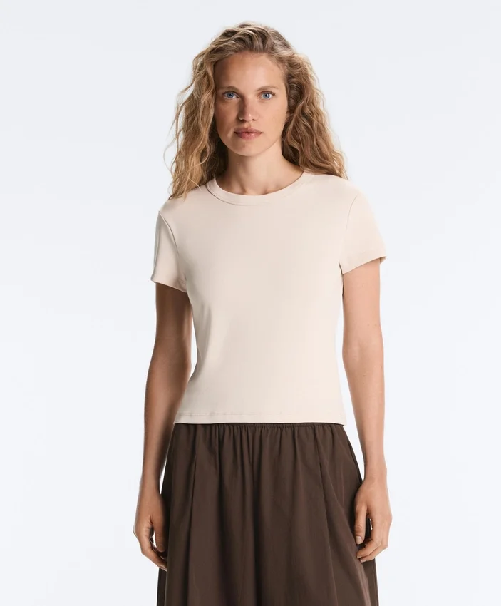 Fitted Modal Rib Short-Sleeve T-Shirt Fitted Modal Rib Short-Sleeve T-Shirt