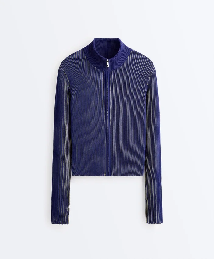 Fitted Rib-Knit Jacket Fitted Rib-Knit Jacket