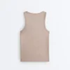 Fitted Rib Strap T-Shirt with Cotton and Modal Fitted Rib Strap T-Shirt with Cotton and Modal