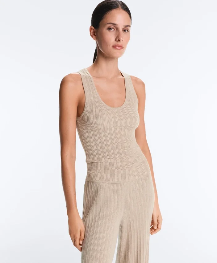Fitted Ribbed Knit Top Fitted Ribbed Knit Top