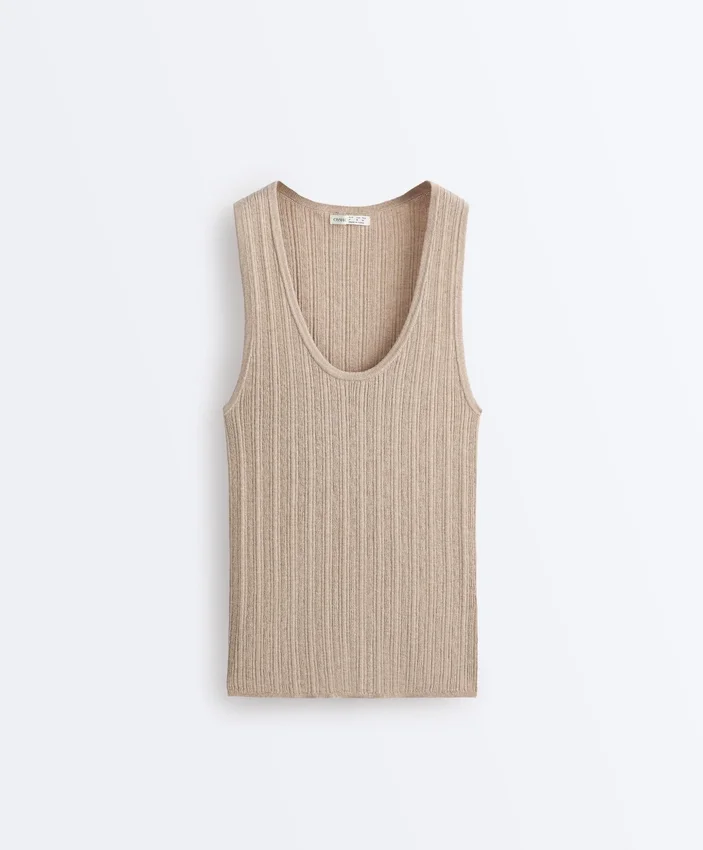 Fitted Ribbed Knit Top Fitted Ribbed Knit Top