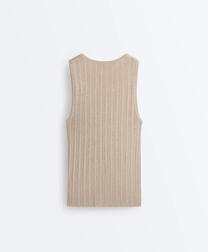 Fitted Ribbed Knit Top Fitted Ribbed Knit Top