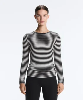 Fitted Striped Long Sleeve T-Shirt