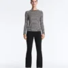 Fitted Striped Long Sleeve T-Shirt Fitted Striped Long Sleeve T-Shirt