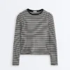 Fitted Striped Long Sleeve T-Shirt Fitted Striped Long Sleeve T-Shirt