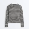 Fitted Striped Long Sleeve T-Shirt Fitted Striped Long Sleeve T-Shirt