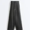 Fleece Cotton Blend Straight-Leg Trousers Fleece Cotton Blend Straight-Leg Trousers