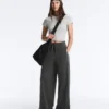 Fleece Cotton Blend Straight-Leg Trousers Fleece Cotton Blend Straight-Leg Trousers