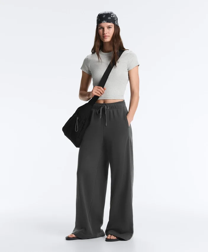 Fleece Cotton Blend Straight-Leg Trousers Fleece Cotton Blend Straight-Leg Trousers