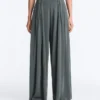 Floaty Trousers with Pleated Modal Blend Waist Floaty Trousers with Pleated Modal Blend Waist