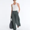 Floaty Trousers with Pleated Modal Blend Waist Floaty Trousers with Pleated Modal Blend Waist