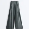 Floaty Trousers with Pleated Modal Blend Waist Floaty Trousers with Pleated Modal Blend Waist