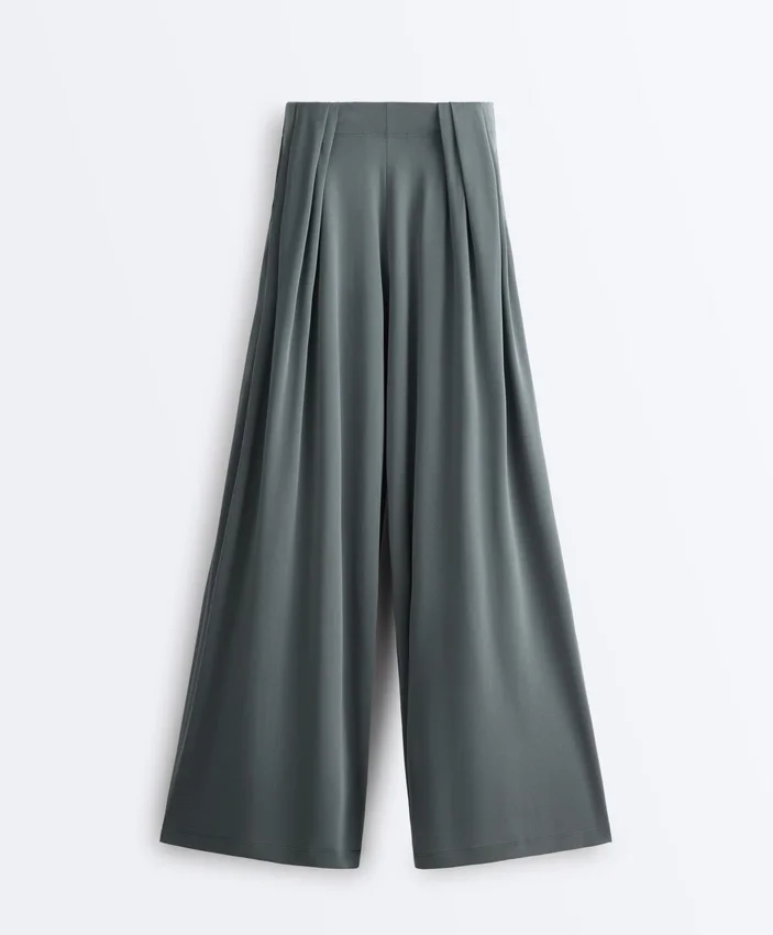 Floaty Trousers with Pleated Modal Blend Waist Floaty Trousers with Pleated Modal Blend Waist