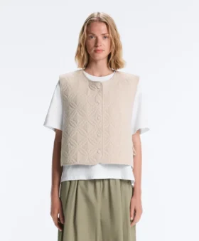 Floral Gingham Quilted Gilet Floral Gingham Quilted Gilet