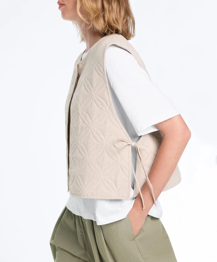 Floral Gingham Quilted Gilet Floral Gingham Quilted Gilet