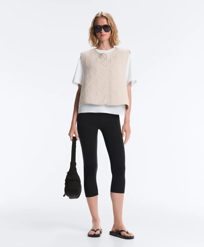 Floral Gingham Quilted Gilet Floral Gingham Quilted Gilet