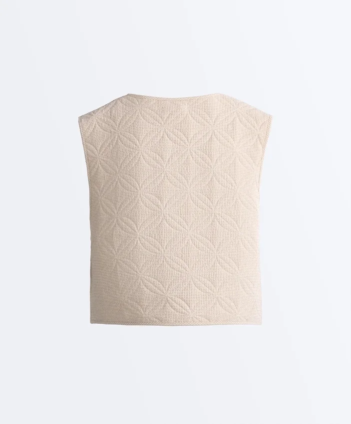 Floral Gingham Quilted Gilet Floral Gingham Quilted Gilet
