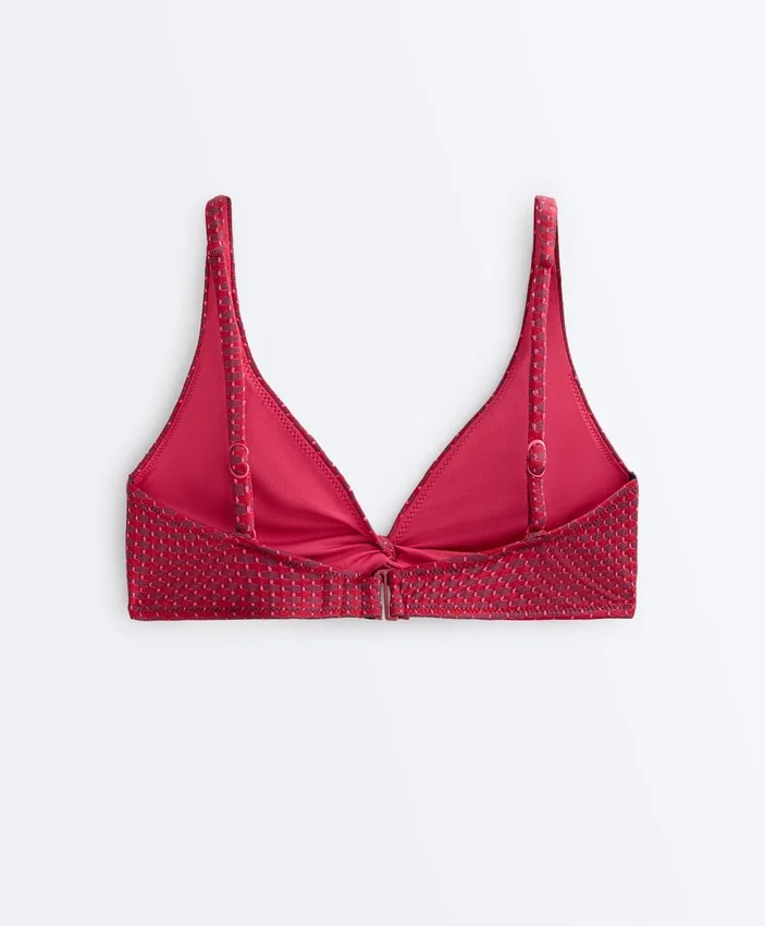 Geometric Jacquard Halter Bikini Top Geometric Jacquard Halter Bikini Top