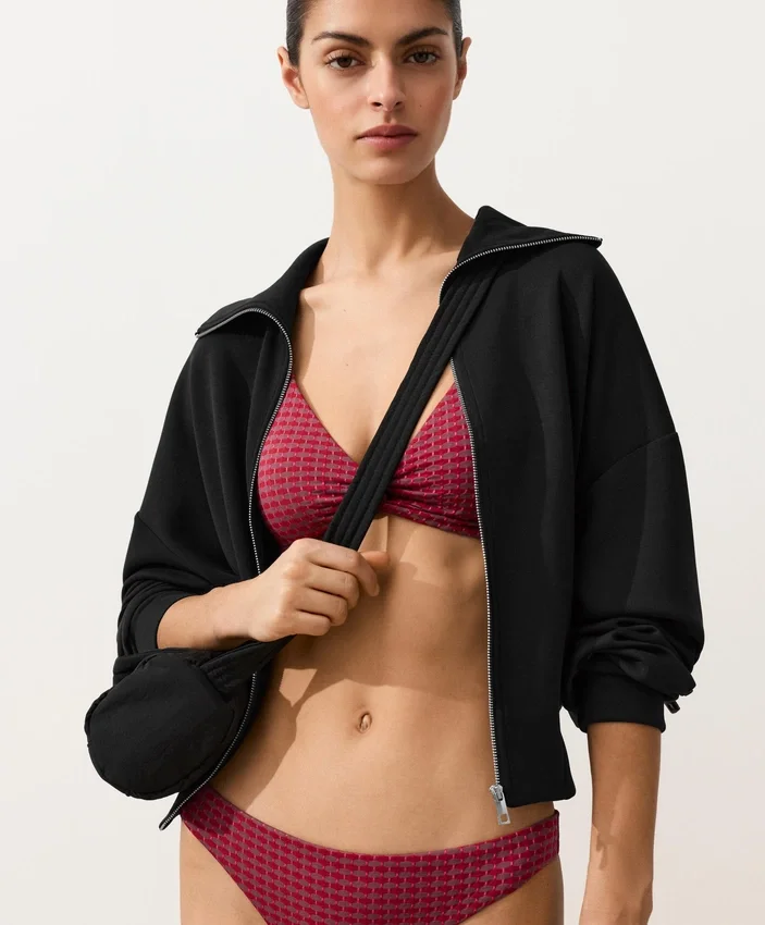 Geometric Jacquard Halter Bikini Top Geometric Jacquard Halter Bikini Top