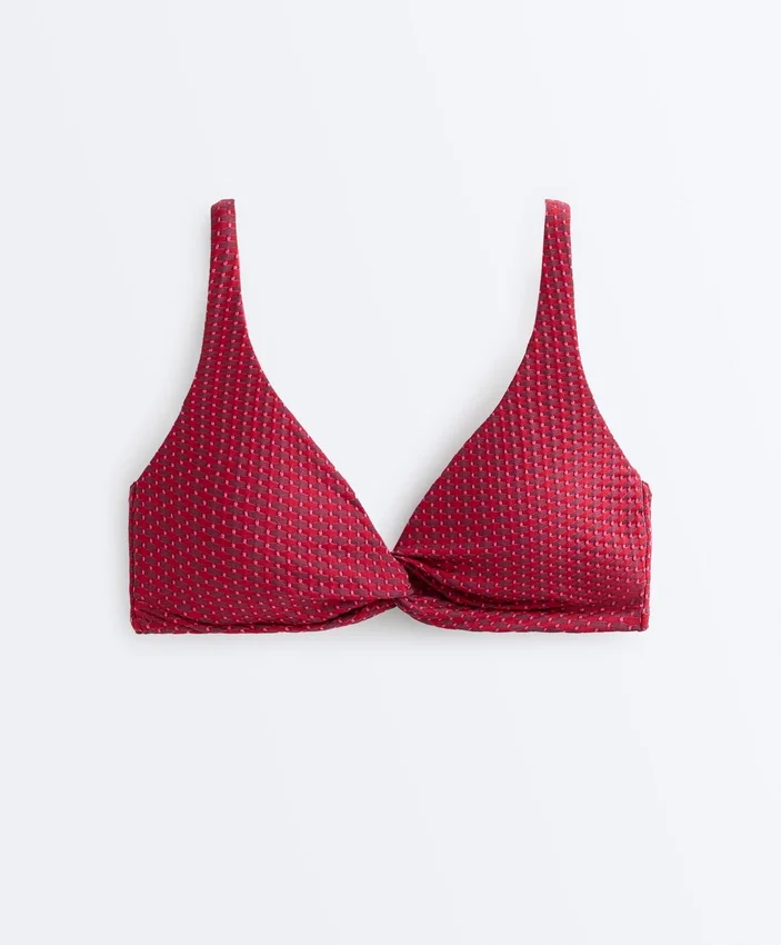 Geometric Jacquard Halter Bikini Top Geometric Jacquard Halter Bikini Top