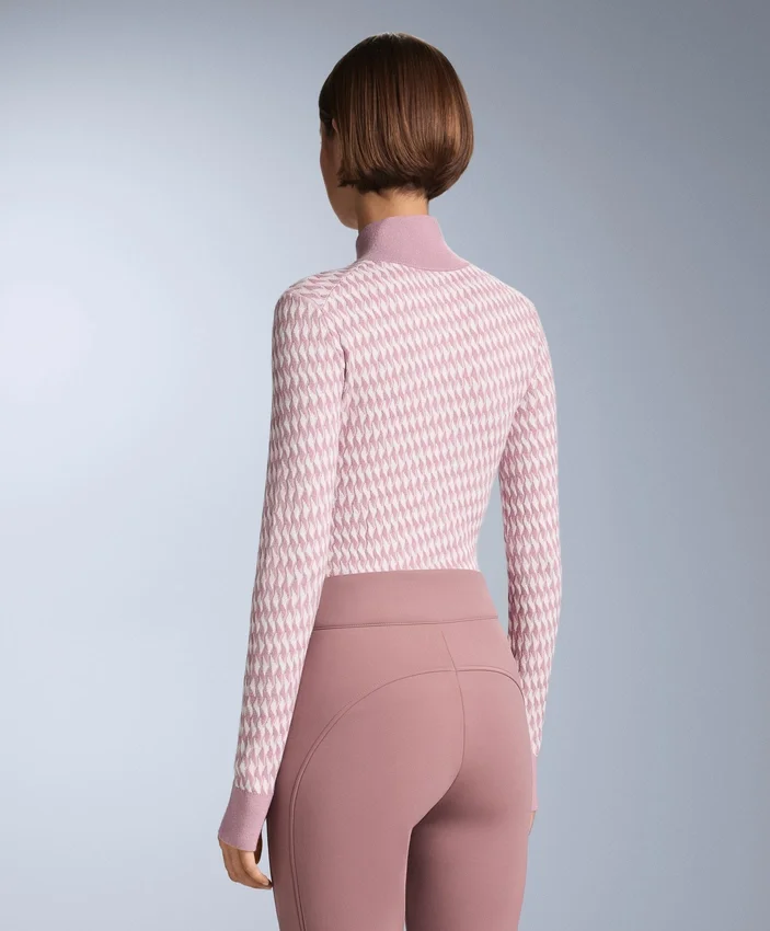 Geometric Jacquard Knit Thermal Base Layer Top Geometric Jacquard Knit Thermal Base Layer Top