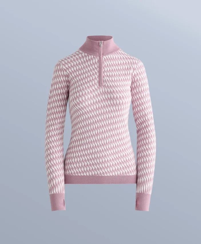 Geometric Jacquard Knit Thermal Base Layer Top Geometric Jacquard Knit Thermal Base Layer Top