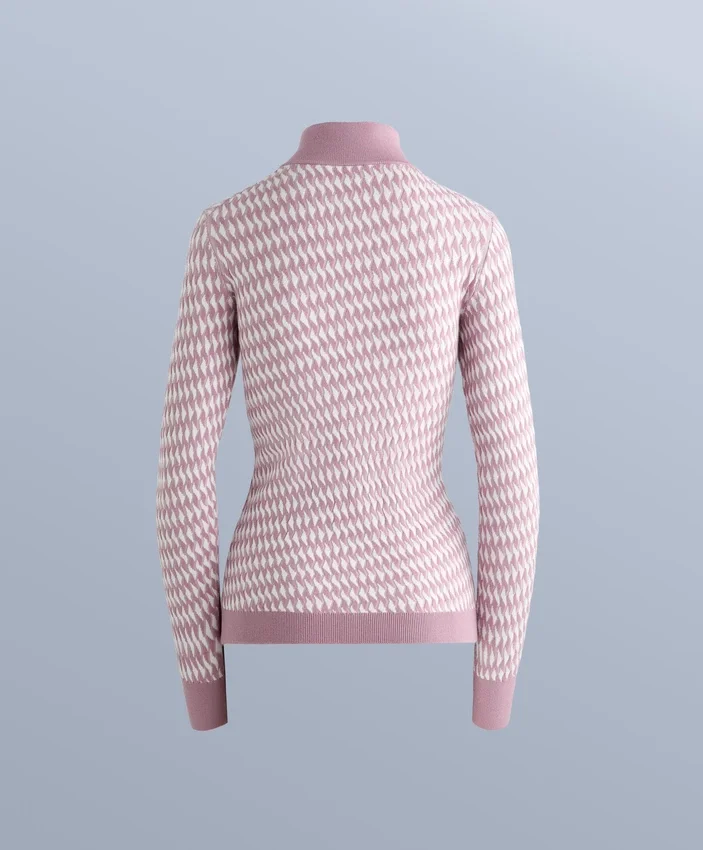 Geometric Jacquard Knit Thermal Base Layer Top Geometric Jacquard Knit Thermal Base Layer Top