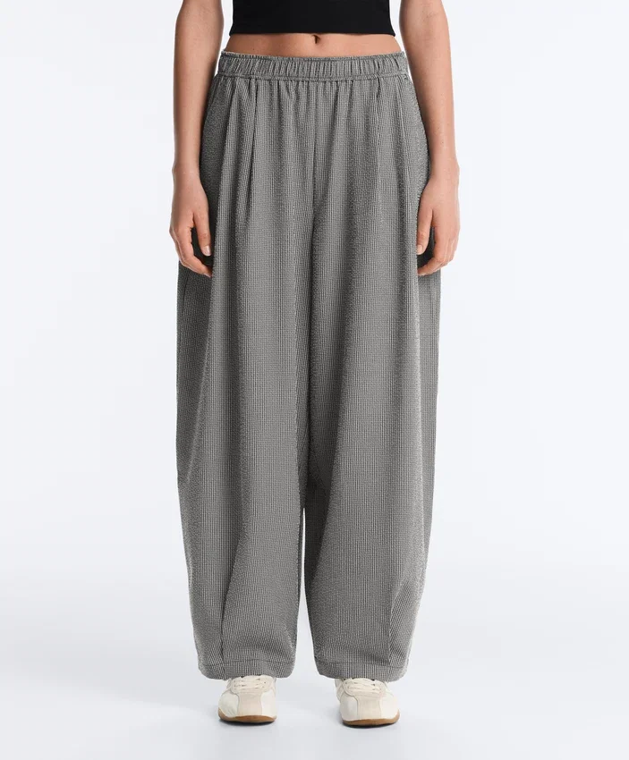 Gingham Lyocell Blend Balloon Trousers Gingham Lyocell Blend Balloon Trousers