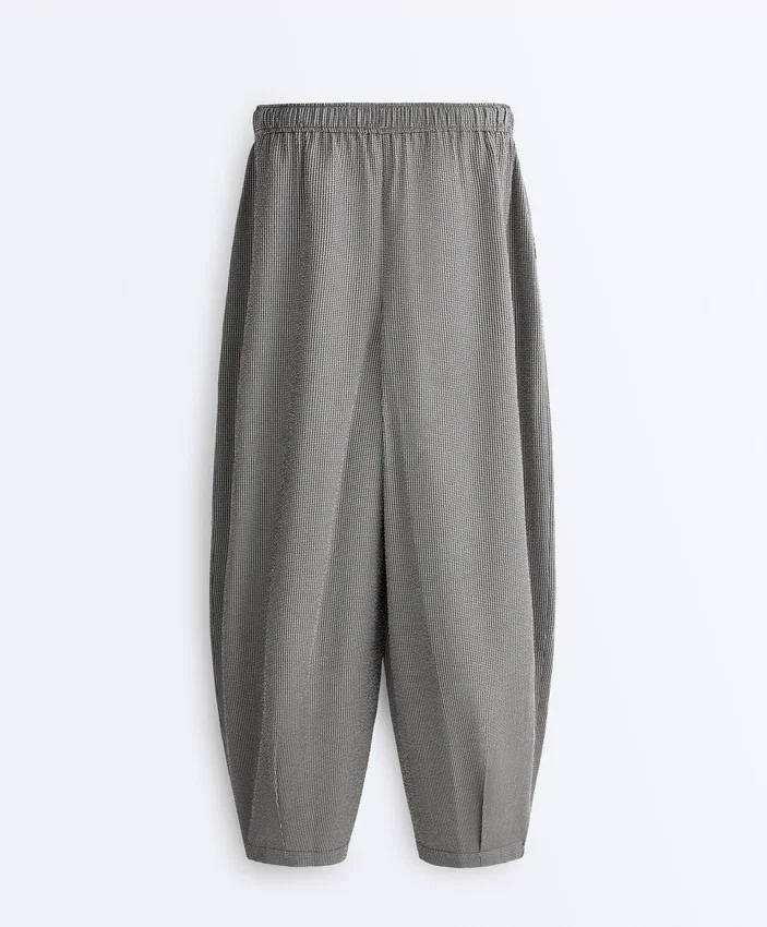 Gingham Lyocell Blend Balloon Trousers Gingham Lyocell Blend Balloon Trousers