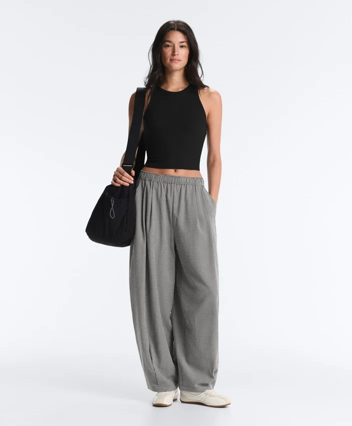 Gingham Lyocell Blend Balloon Trousers Gingham Lyocell Blend Balloon Trousers