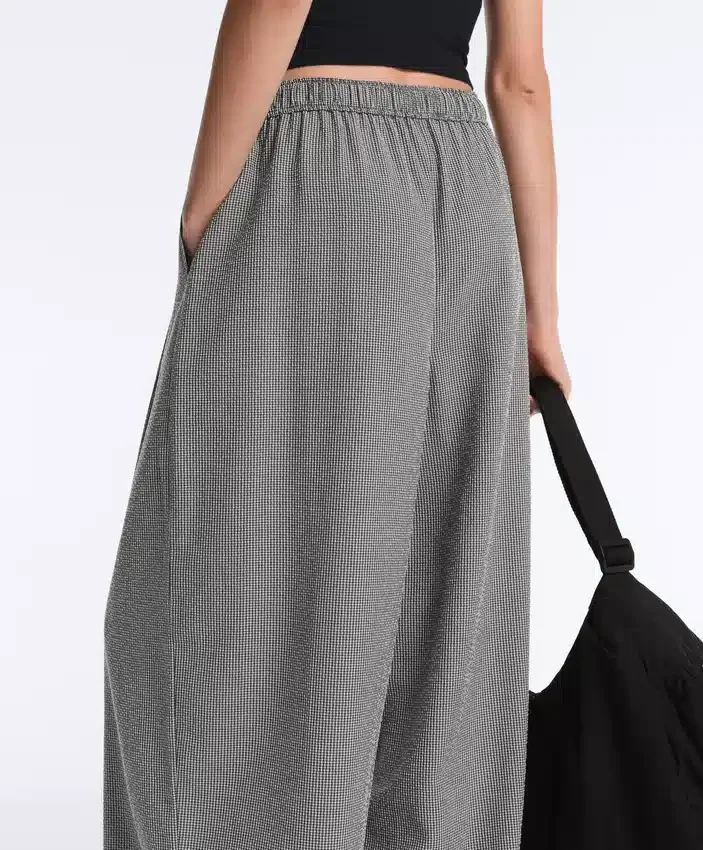 Gingham Lyocell Blend Balloon Trousers Gingham Lyocell Blend Balloon Trousers
