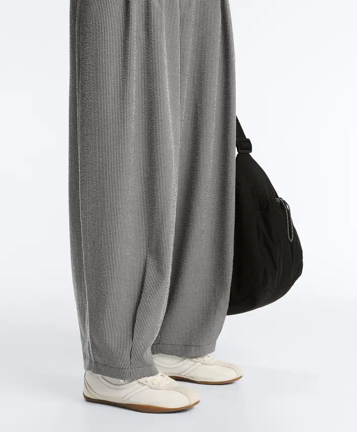 Gingham Lyocell Blend Balloon Trousers Gingham Lyocell Blend Balloon Trousers