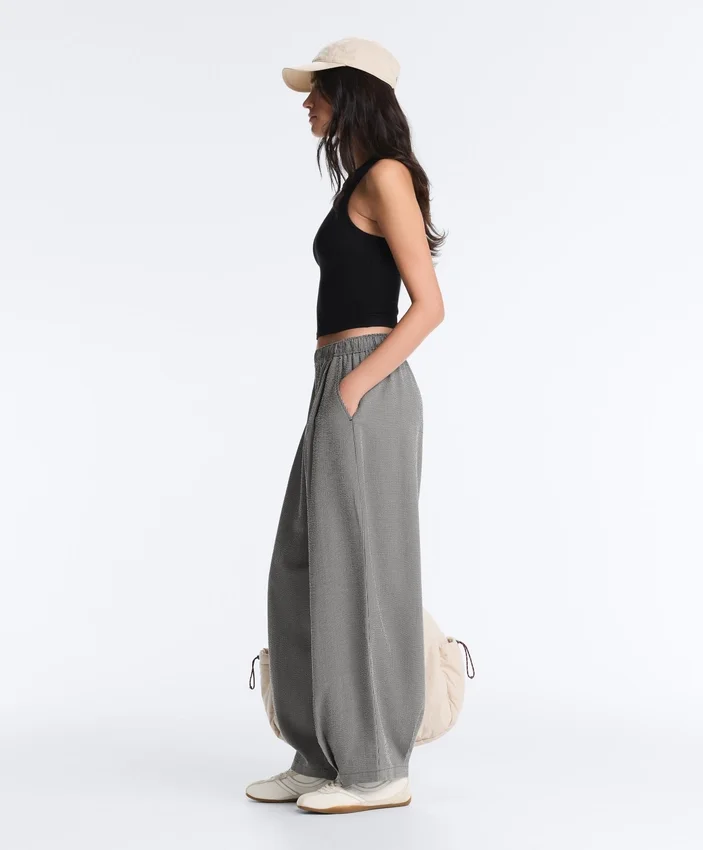 Gingham Lyocell Blend Balloon Trousers Gingham Lyocell Blend Balloon Trousers