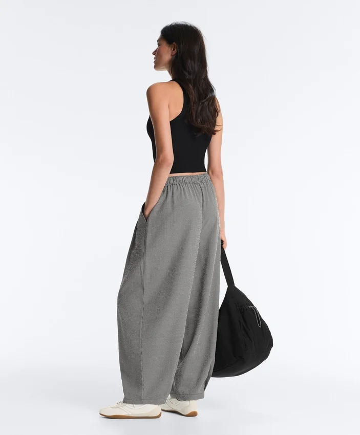 Gingham Lyocell Blend Balloon Trousers Gingham Lyocell Blend Balloon Trousers