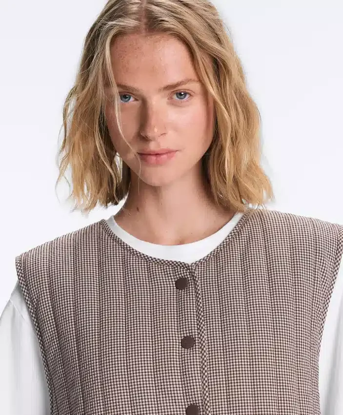 Gingham Quilted Gilet Gingham Quilted Gilet