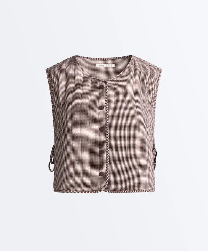 Gingham Quilted Gilet Gingham Quilted Gilet