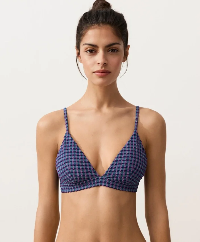Gingham Triangle Bikini Top Gingham Triangle Bikini Top