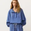 Half-Zip Sweatshirt with Front Pocket, Lyocell and 24% Linen Blend Half-Zip Sweatshirt with Front Pocket, Lyocell and 24% Linen Blend