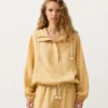 Half-Zip Sweatshirt with Front Pocket, Lyocell and 24% Linen Blend Half-Zip Sweatshirt with Front Pocket, Lyocell and 24% Linen Blend
